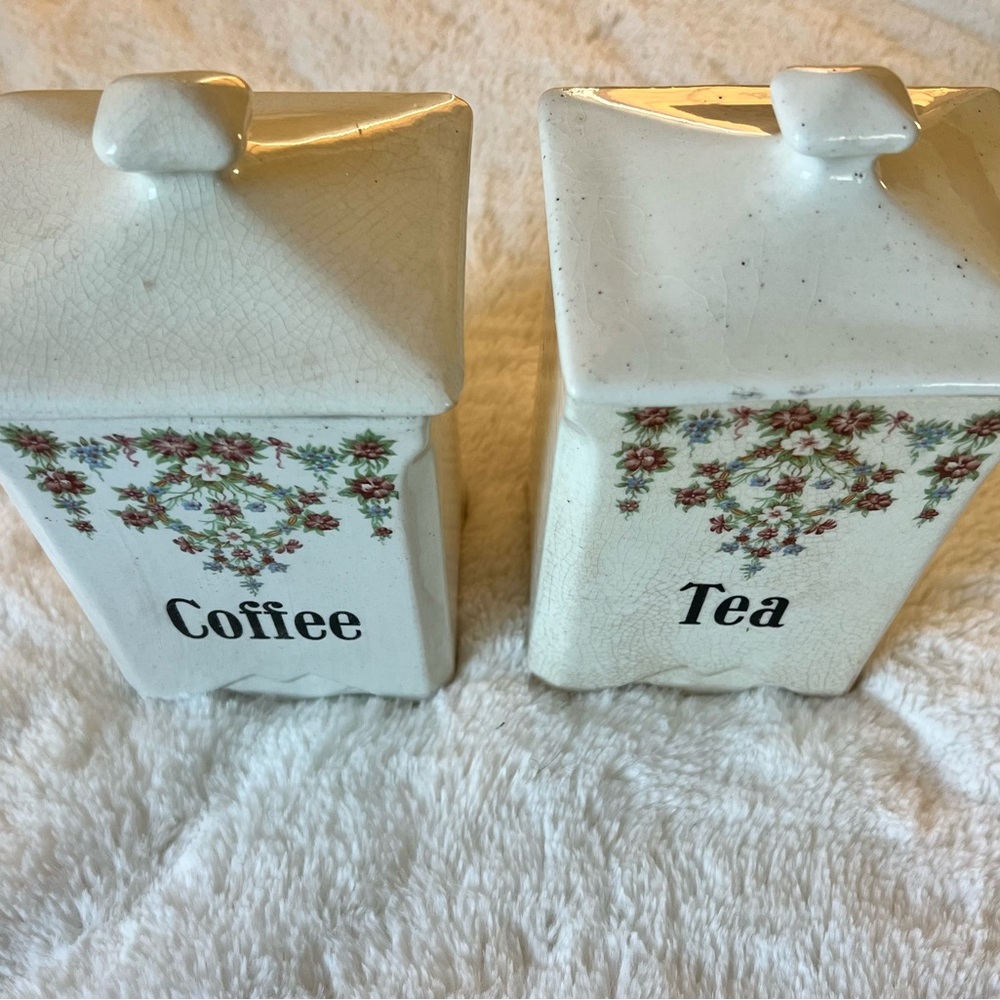 Vintage Floral Coffee and Tea Canister Set